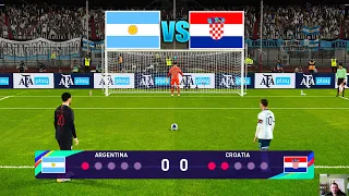 Argentina vs Croatia - Penalty Shootout 2023 | Messi vs Modrić | eFootball PES Gameplay