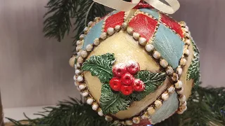 Шикарный ёлочный шар из детского пластилина?! DIY Chic Christmas ball made of children's plasticine!