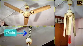 Ceiling Fan Three Blades 90° Angle Drop Test Experiment with Chain Wobble | Final Part 2