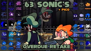 FNF - Overdue Retake / 63 Sonic's + Pico (Mario's Madness v2/Sonic/OVERDUE)