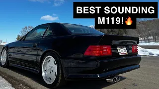 Mercedes R129 SL500 5.0 M119 AMG Muffler Installation & Sound Clips!