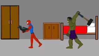 Granny vs SpiderMan vs Hulk Fighting for Crow - Raza Animations - Drawing Cartoons 2