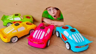 Adriana and Ali play with toy cars - Collection car videos for kids