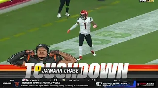 Joe Burrow perfect 63 yard deep ball TD to Ja'Marr Chase