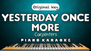 YESTERDAY ONCE MORE - Carpenters  |  HQ PIANO KARAOKE VERSION