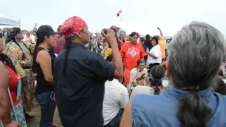 Drum and song from the Yakama Nation's arrival to Standing Rock
