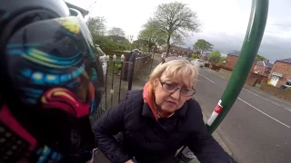 Rare example of anti road rage as biker has near miss with motorist