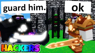 I Got TRAPPED in a BEDROCK JAIL by HACKERS (Roblox BedWars)