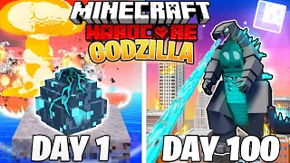 I Survived 100 DAYS as GODZILLA in HARDCORE Minecraft!