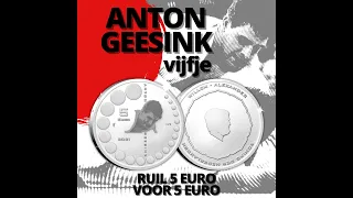 Anton Geesink Vijfje. Officiële Nederlands Euro Herdenkingsmunt 2021. Ruil 5 Euro voor 5 Euro.