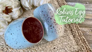 Dollar Tree Robin’s Egg Wine Glass Tutorial using the Powerwash Method