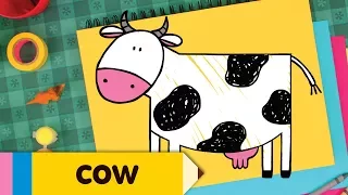 How to Draw A Cow | Simple and Fun Drawing Lesson For Kids | Step By Step