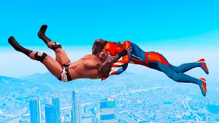 GTA 5 - Spiderman VS WWE - Most Extreme Tables Moments (Top 10)