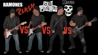 Ultimate Punk Rock Guitar Riffs Battle (Ramones VS The Clash VS Sex Pistols VS Misfits)