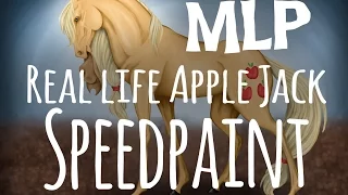 MLP | speedpaint - Apple Jack as a real horse