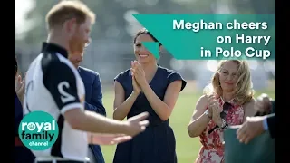 Meghan, the Duchess of Sussex, cheers on Prince Harry at Sentebale Polo Cup