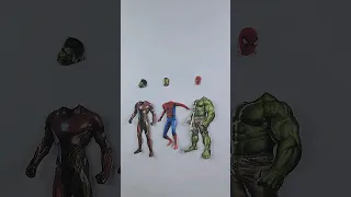 Iron man ❤️😎 Spider man 💜😍 Hulk wrong head challenge 🔥😜 #shorts #funny #viral