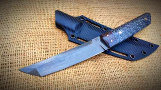 Wootz tanto knife making from a Celtic spear