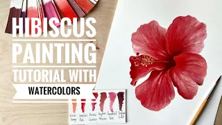 Realistic Hibiscus flower watercolor painting | Beautiful Flower Art