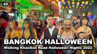 【🇹🇭 4K】Bangkok's KhaoSan Road Halloween 2022 | Halloween Night Walk