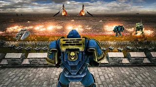 SPACE MARINES WALL DEFENCE vs 8,000,000 PYRAMID HEAD - WARHAMMER 40K - Epic Battle Simulator 2