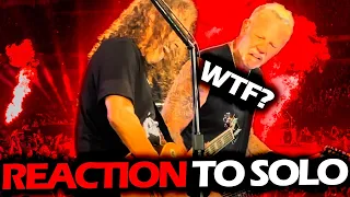 JAMES HETFIELD REACTION TO KIRK HAMMETT PLAYING SOLO LIVE (2023) #METALLICA