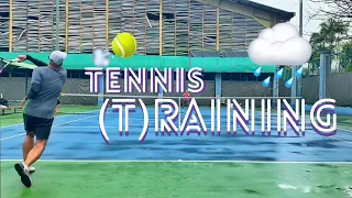 Tennis in the rain. ASMR heavy ball hitting 😅 Latihan tennis
