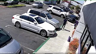 Vehicle Drives Into Building, Striking Pedestrian (Caught On Camera) | Anaheim, CA