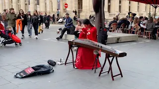 碰碰【古箏】Guzheng Cover《上海灘 The Bund I》Chinese Musical Instruments在法國街頭演奏《上海灘》，怎麼想的？