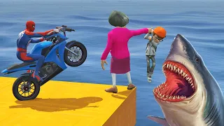 Scary Teacher 3D - Spiderman and The Jaws Shark Vs Miss'T - Nick Troll Miss'T - Game Animation