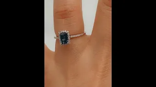 #30: One Carat, Royal Blue Sapphire & Diamond Ring