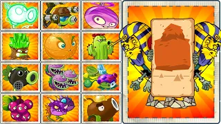 Every Pea vs Camel and Pharaoh Zombie in Plants vs Zombies 2 Gargantuar vs All Peashooter Power Up