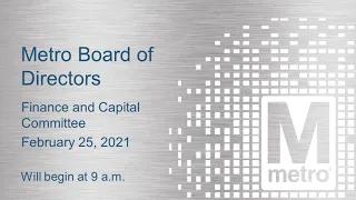 Metro Board of Directors Meetings - 25 February 2021