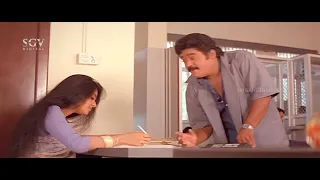 Jaggesh Talking Funny English With Heroine In Office | Comedy Scene | Maari Kannu Hori Myage