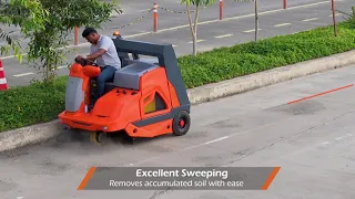 RootsSweep RB120, the Gen-Nxt ride-on sweeping machine | Roots Multiclean Ltd.