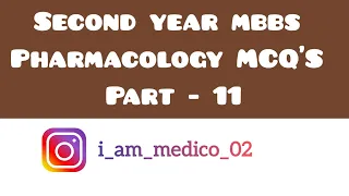 PHARMACOLOGY MCQ'S | NEET PG | INI-CET | SECOND YEAR MBBS