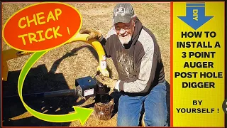 How To Install A 3Point Post Hole Auger by Yourself #ruralking #attachment #3pointauger #tractor