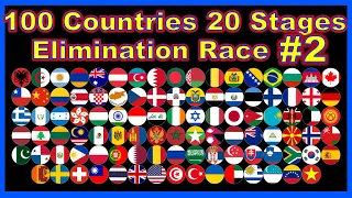 100 countries 20 stages elimination race #2 | Marble Factory 2nd