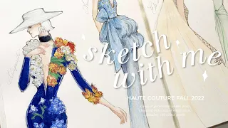 4 days of Haute Couture ✨sketch some runway looks with me!