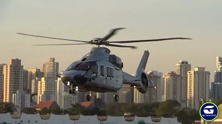 PRIMEIRO VOO do helicóptero AIRBUS ACH160, transportado pelo Beluga ao Brasil no CAMPO DE MARTE