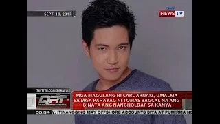 Mga magulang ni Carl Arnaiz, umalma sa pahayag ni Tomas Bagcal na ang binata ang nangholdap sa kanya