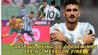 Rodrigo de Paul was nervous seeing Messi destroying Australia 😲