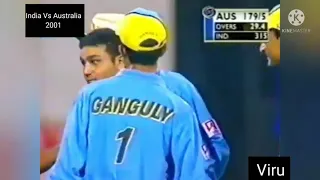 India Vs Australia 1st odi 2001|| SEHWAG Destroying Australia By his Bowling || Aus158-3 to 255-10.