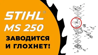 БЕНЗОПИЛА ШТИЛЬ MS250 ЗАВОДИТСЯ И ГЛОХНЕТ! ЧТО ДЕЛАТЬ? бензопила штиль 250