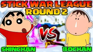 Shinchan vs Bochan in stick war league 😱🔥 | Round 2 | Shinchan playing stick war 3 😂 | Who will win?
