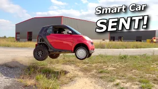 We put RZR wheels on our SMART CAR and Rick DESTROYS it!