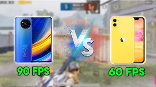 POCO X3 Pro VS iPhone 11 🔥 1v1 TDM Battle | 90 FPS VS 60 FPS | Can POCO X3 Pro Defeat iPhone ? |