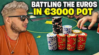 SWINGS ARE HUGE! €3000 POT IN A 4 BET POT! HAVE TO SEE TO BELIEVE! Close 2 Broke Poker Vlog