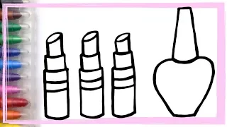 Lipstick and Nailpolish Drawing and Coloring Pages Learn Colors | Whoopee Playhouse colouring
