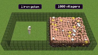 1000 villagers vs 1 iron golem (but villagers can attack)